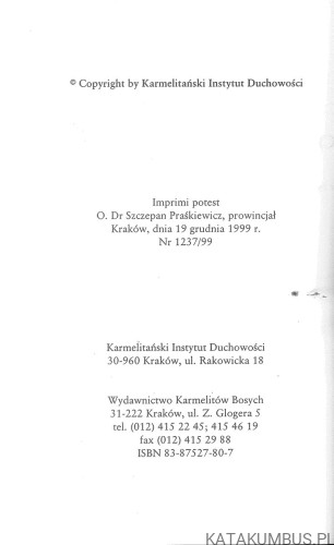 Zasady wierności charyzmatowi Założyciela. JERZY WIESŁAW GOGOLA OCD