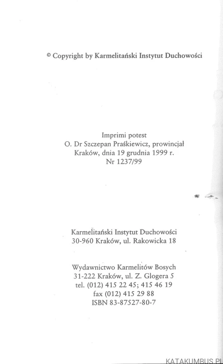 Zasady wierności charyzmatowi Założyciela. JERZY WIESŁAW GOGOLA OCD