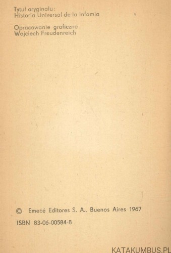 Powszechna historia nikczemności. JORGE LUIS BORGES