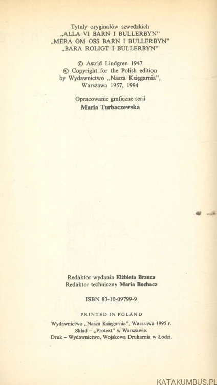 Dzieci z Bullerbyn. ASTRID LINDGREN