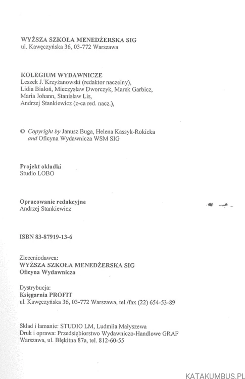 Podstawy statystyki opisowej. JANUSZ BUGA, HELENA KASSYK-ROKICKA