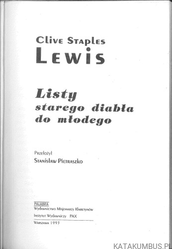 Listy starego diabła do młodego. CLIVE STAPLES LEWIS
