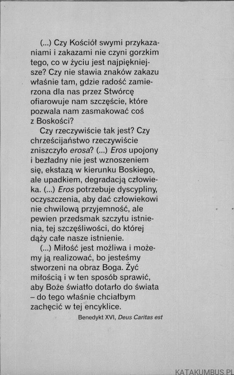 Refleksje nad encykliką Benedykta XVI Deus Caritas Est. PRACA ZBIOROWA