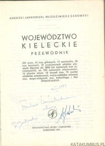 Województwo kieleckie. Przewodnik. ANDRZEJ JANKOWSKI, WŁODZIMIERZ SADOWSKI