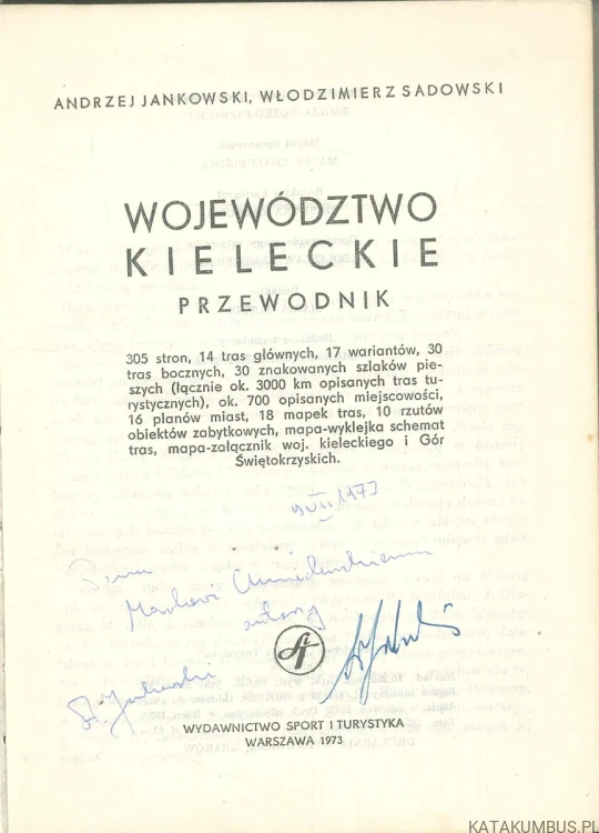 Województwo kieleckie. Przewodnik. ANDRZEJ JANKOWSKI, WŁODZIMIERZ SADOWSKI
