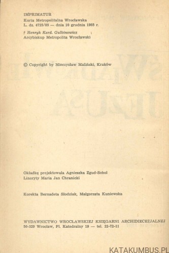 Świadkowie Jezusa. MIECZYSŁAW MALIŃSKI