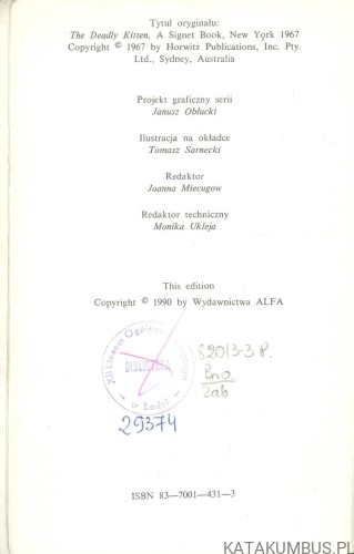 Zabójczy kociak. CARTER BROWN