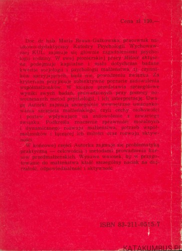 Miłość aktywna. MARIA BRAUN-GAŁKOWSKA