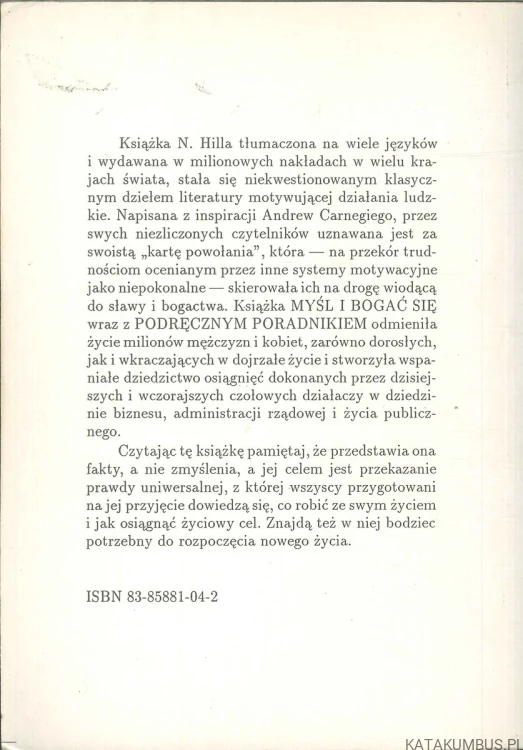 Myśl i bogać się. Podręcznik człowieka interesu. NAPOLEON HILL