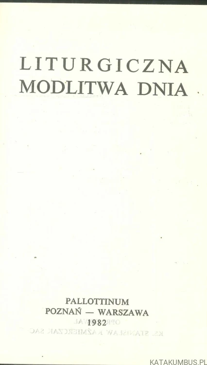 Liturgiczna modlitwa dnia. PRACA ZBIOROWA