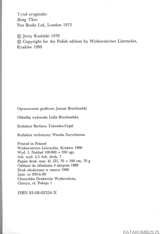 Wystarczy być. JERZY KOSIŃSKI