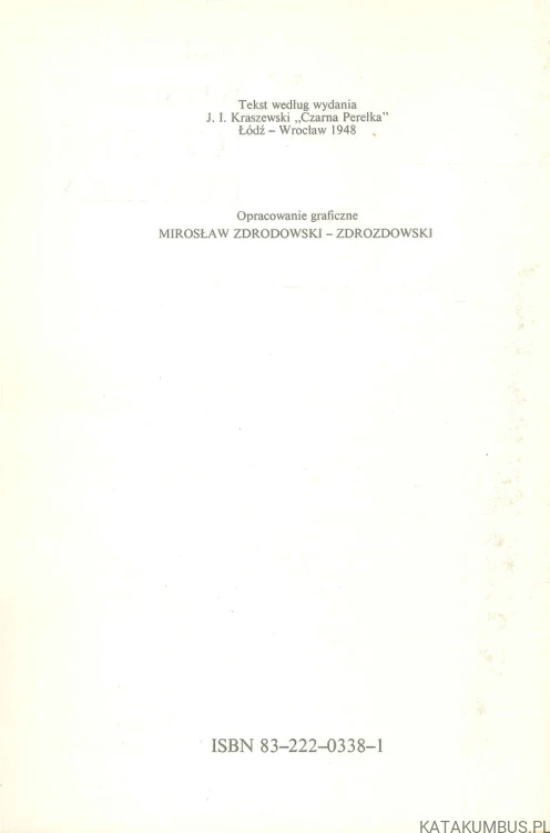 Czarna perełka. JÓZEF IGNACY KRASZEWSKI