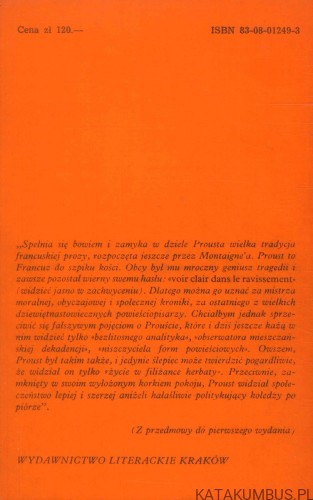 Widzieć jasno w zachwyceniu. Szkic literacki o twórczości Prousta. JAN BŁOŃSKI