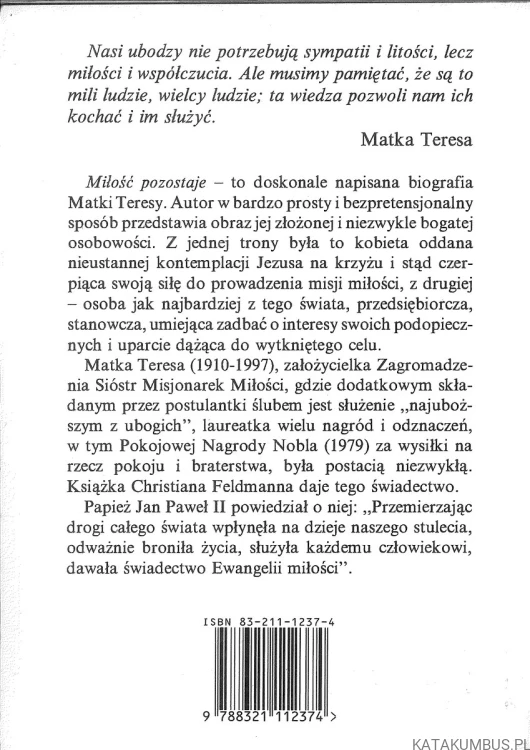 Miłość pozostaje. CHRISTIAN FELDMANN