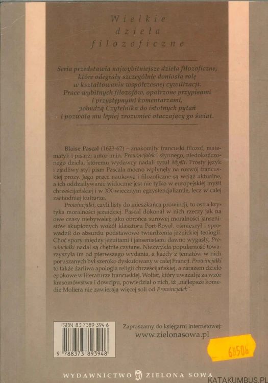 Prowincjałki. BLAISE PASCAL