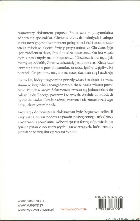 Christus vivit. Do młodych i całego Ludu Bożego. Posynodalna adhortacja apostolska. FRANCISZEK