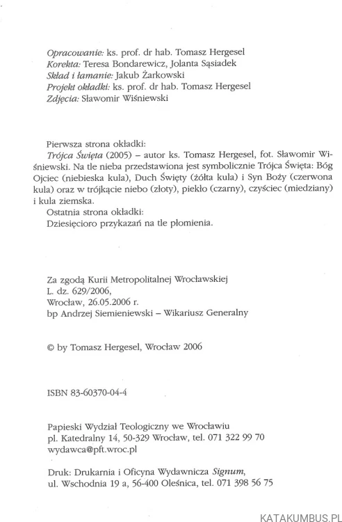 Jam jest Pan Bóg twój!. TOMASZ HERGESEL