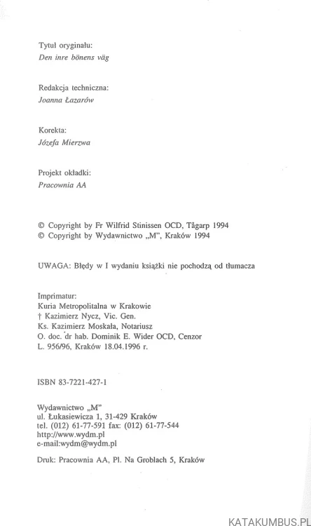 Droga modlitwy wewnętrznej. WILFRID STINISSEN