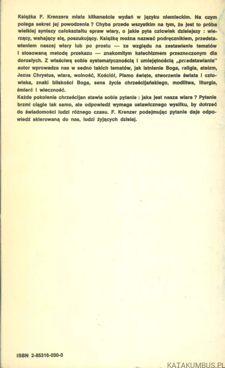 Taka jest nasza wiara. F. KRENZER
