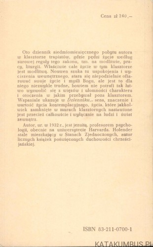 Dziennik z klasztoru trapistów. HENRI J. M. NOUWEN