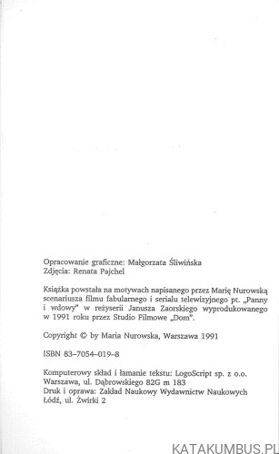 Panny i wdowy. Zniewolenie. MARIA NUROWSKA