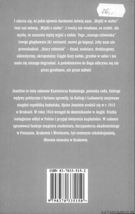 Fotel z widokiem na pole. JOACHIM BADENI