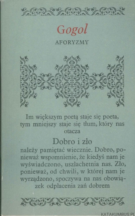 Aforyzmy. GOGOL MIKOŁAJ