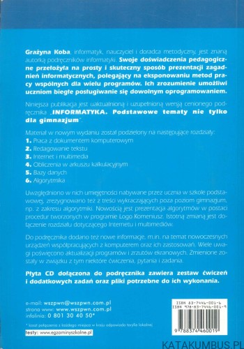 Informatyka. Podstawowe tematy. GRAŻYNA KOBA