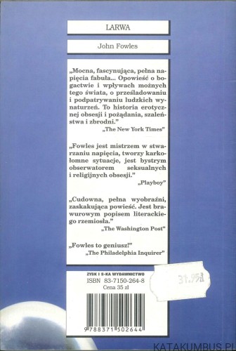 Larwa. JOHN FOWLES