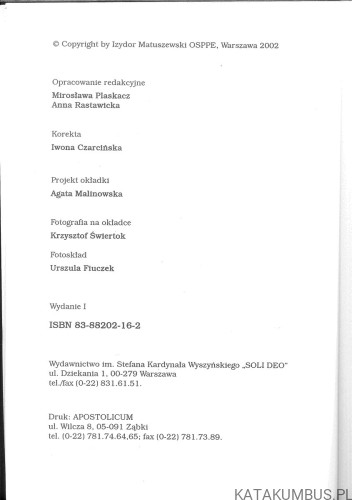 Matko ludzkich pragnień. O. IZYDOR MATUSZEWSKI