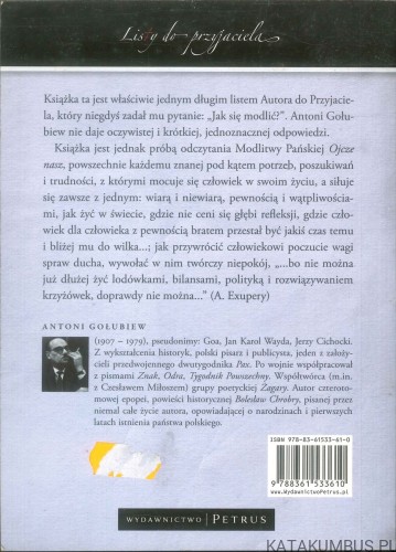 Listy do przyjaciela. ANTONI GOŁUBIEW