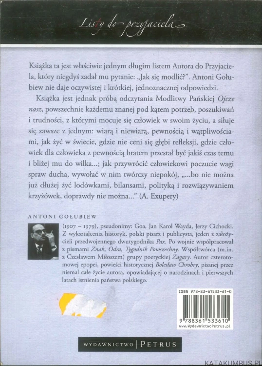 Listy do przyjaciela. ANTONI GOŁUBIEW