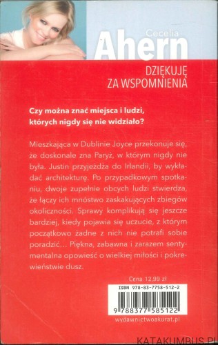 Dziękuję za wspomnienia. CECELIA AHERN