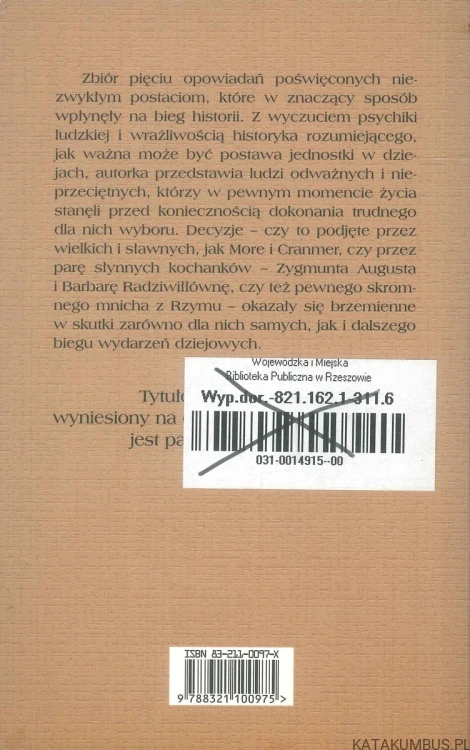 Sir Tomasz More odmawia. HANNA MALEWSKA