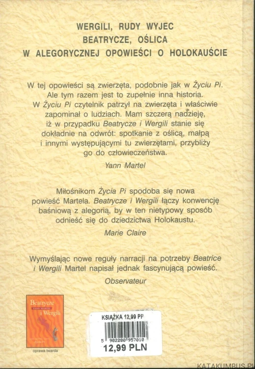 Beatrycze i Wergili. YANN MARTEL