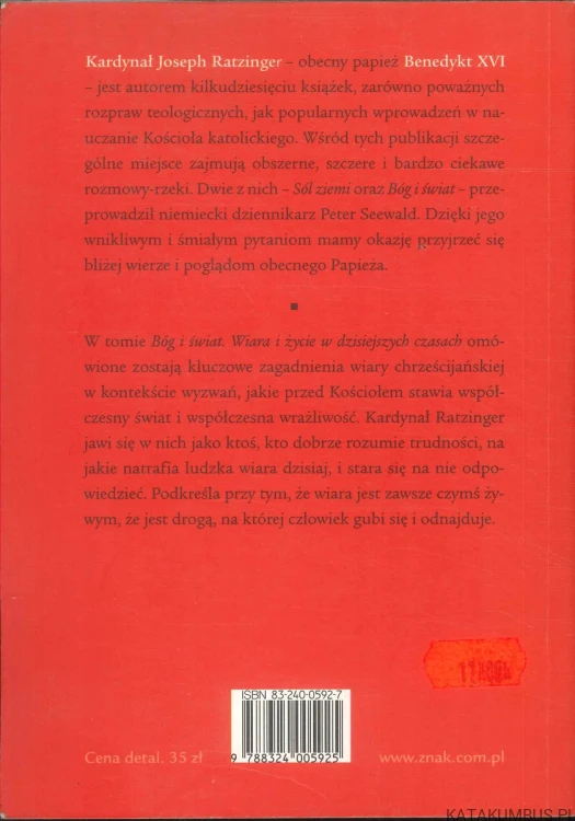 Bóg i świat. JOSEPH RATZINGER (BENEDYKT XVI)