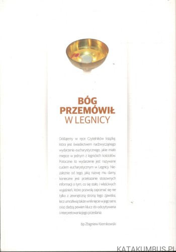 Bóg przemówił w Legnicy. BP ZBIGNIEW KIERNIKOWSKI