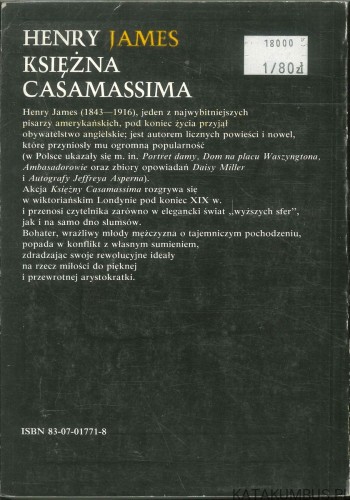 Księżna Casamassima. HENRY JAMES