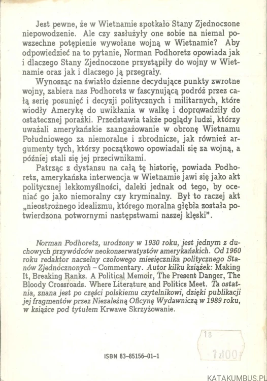 Dlaczego byliśmy w Wietnamie?. NORMAN PODHORETZ