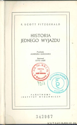Historia jednego wyjazdu. F. SCOTT FITZGERALD