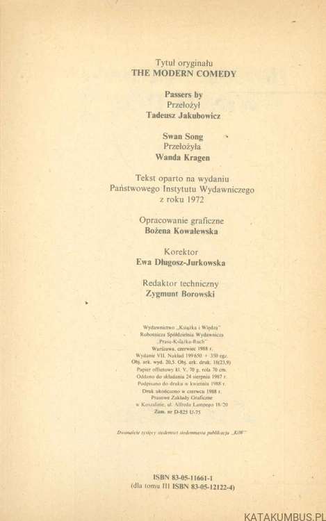 Nowoczesna komedia. JOHN GALSWORTHY