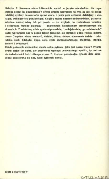 Taka jest nasza wiara. F. KRENZER
