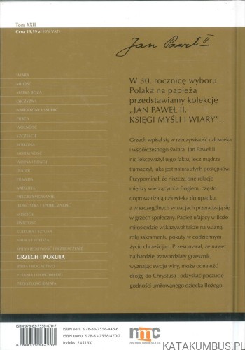 Grzech i pokuta. Tom 22.. JAN PAWEŁ II