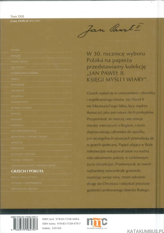 Grzech i pokuta. Tom 22.. JAN PAWEŁ II