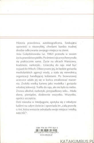 Ocalona z piekła. Wyznania byłej modelki.. ANIA GOLĘDZINOWSKA