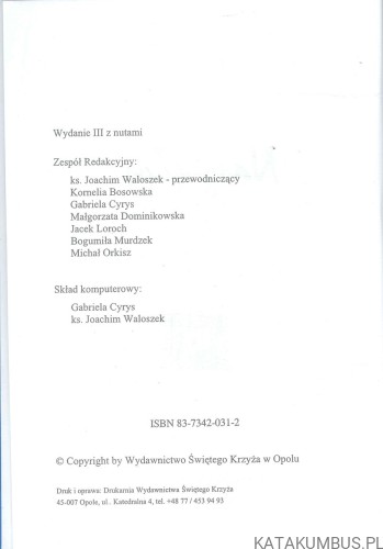 Nasz głos. Śpiewnik. RED. JOACHIM WALOSZEK