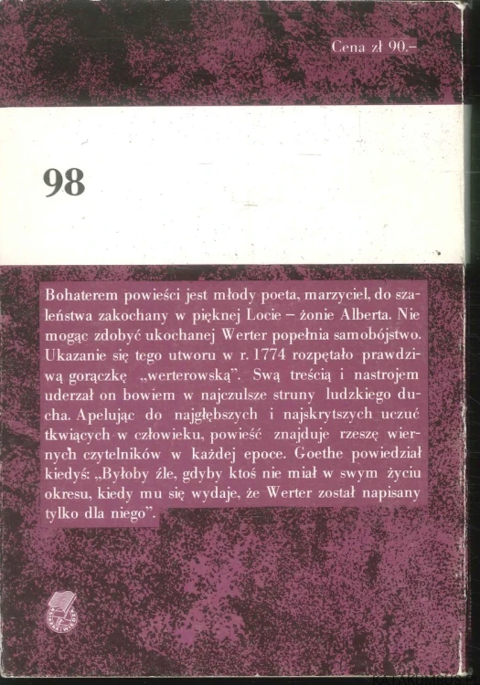 Cierpienia młodego Wertera. JOHANN WOLFGANG GOETHE