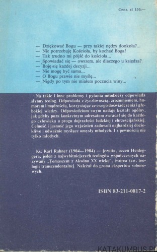 Mój problem. Karl Rahner odpowiada na pytania młodzieży. KARL RAHNER