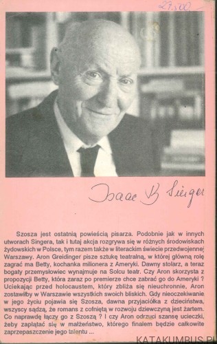 Szosza. ISAAC BASHEVIS SINGER