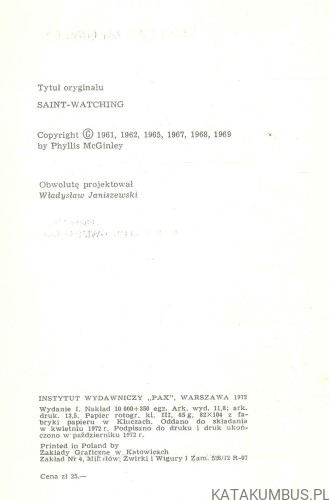 Podpatrując świętych. PHYLLIS MCGINLEY